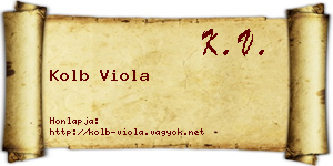 Kolb Viola névjegykártya